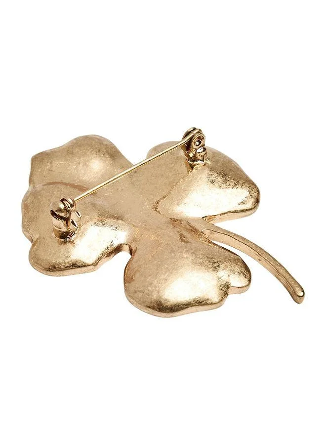Parfois Gold Brooch With Clover for Women | Best Price UAE