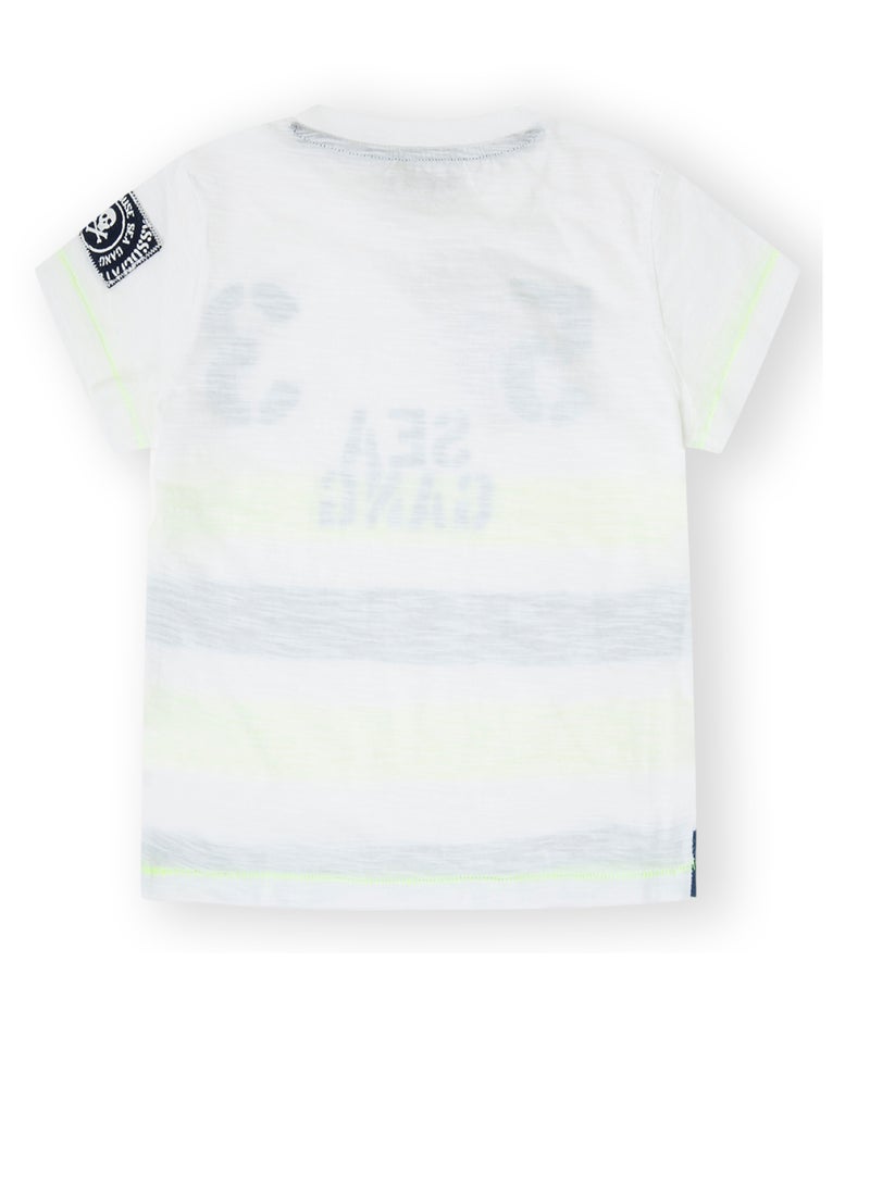CANADA HOUSE Soft and Comfortable White 100% Organic Cotton T-shirt for Boys - Image 2