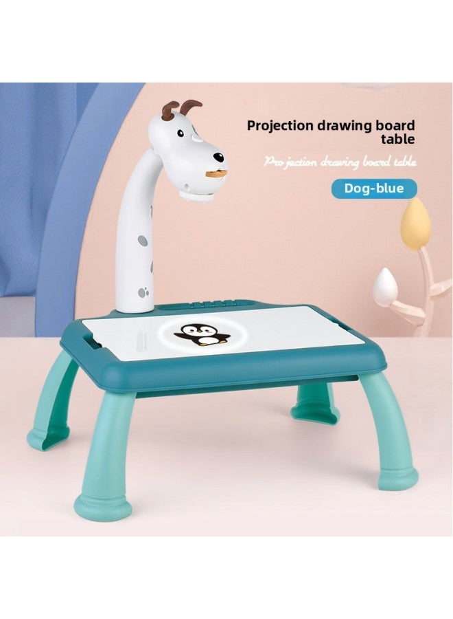 لوحة رسم على شكل غزال للأطفال، جهاز عرض منزلق، لوحة جرافيتي، لعبة تخزين، مكتب كتابة - اللون: لوح رسم إسقاط من Moe Dog - وظيفة تخزين أحجية الصور المقطوعة 【تغليف صندوق الطلب بالبريد】】 - المواصفات: 24 نمطًا + 12 فرشاة + 1 ألبوم صور - Image 1