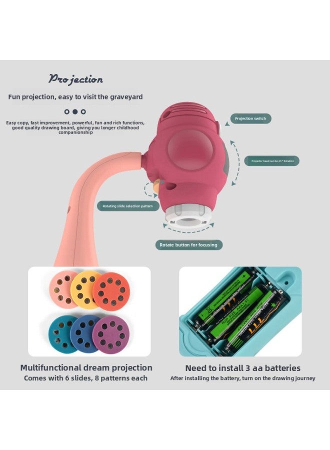 لوحة رسم على شكل غزال للأطفال، جهاز عرض منزلق، لوحة جرافيتي، لعبة تخزين، مكتب كتابة - اللون: لوح رسم إسقاط من Moe Dog - وظيفة تخزين أحجية الصور المقطوعة 【تغليف صندوق الطلب بالبريد】】 - المواصفات: 24 نمطًا + 12 فرشاة + 1 ألبوم صور - Image 5