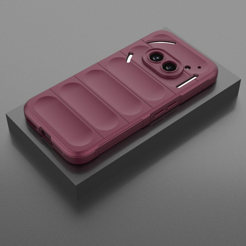 HuHa Protective Cover For Nothing Phone 2a Magic Shield TPU + Flannel Phone Case(Wine Red) - Image 2