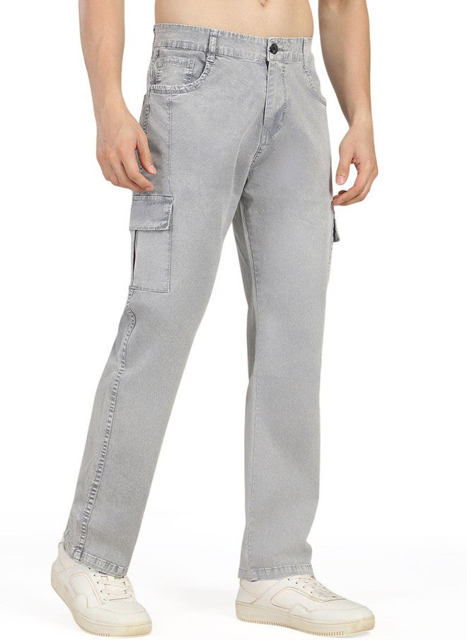 Hence RFD Men's Faded Relaxed Straight Leg Cargo Trousers with 6 Pockets - Image 2