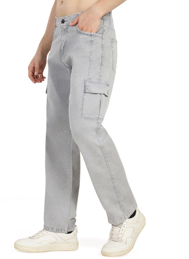 Hence RFD Men's Faded Relaxed Straight Leg Cargo Trousers with 6 Pockets - Image 3
