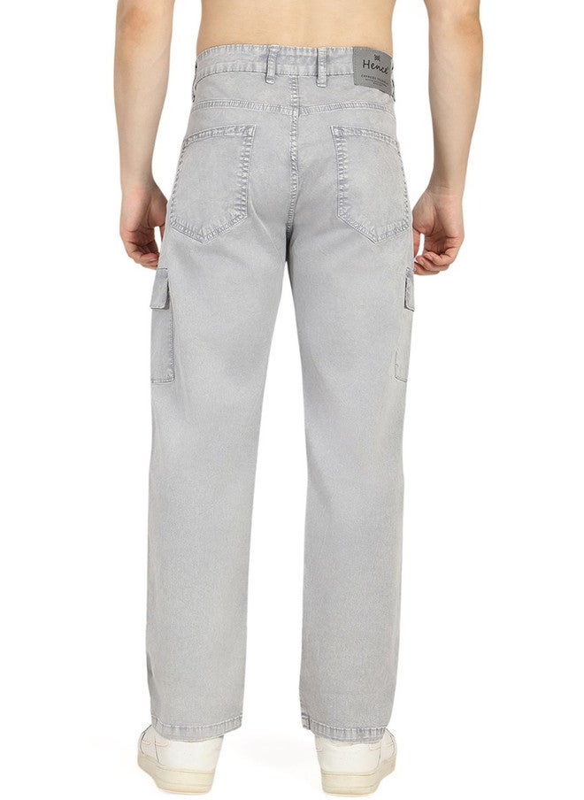 Hence RFD Men's Faded Relaxed Straight Leg Cargo Trousers with 6 Pockets - Image 4