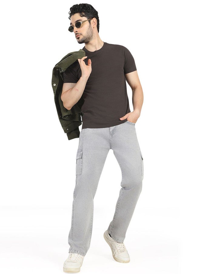 Hence RFD Men's Faded Relaxed Straight Leg Cargo Trousers with 6 Pockets - Image 5