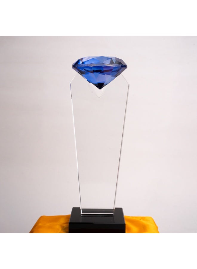 أريزون كأس فاخر من الكريستال الكريستالي ذو قمة ماسية وقاعدة سوداء - Image 1