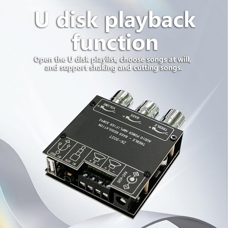 ZK302T 30Wx2 مكبر صوت بلوتوث عالي الطاقة إخراج صوت قابل للتخصيص BT 5.1 AUX USB تشغيل لمسرح منزلي حفلة دي جي حجم مدمج - Image 5