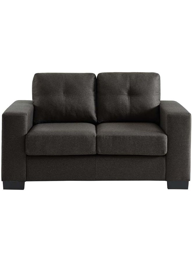 Comfynest Byron 2-Seater Fabric Sofa Charcoal With 2-Year Warranty 150X89X88Cm Grey