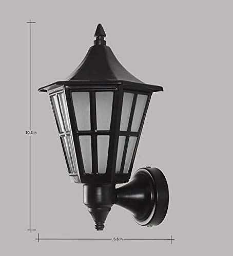 Improvhome Antique Look Hurricane Shaped Indoor/Outdoor Wall Light Lamp (Black) - Image 2