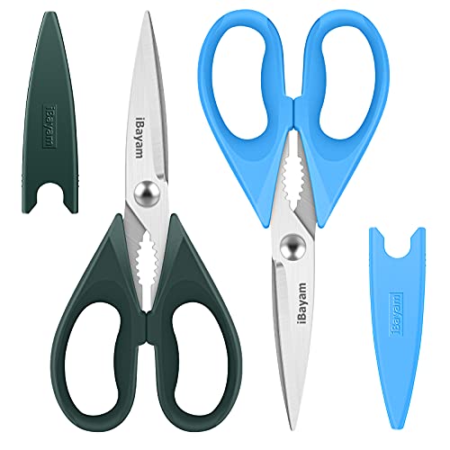 iBayam Gifts for Dad from Daughter Son, BEST DAD Tool Shears, iBayam Kitchen Scissors All Purpose Heavy Duty Meat Scissors Poultry Shears, Dishwasher Safe Stainless Steel Utility Scissor - Image 1