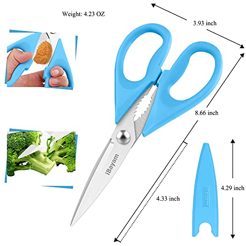 iBayam Gifts for Dad from Daughter Son, BEST DAD Tool Shears, iBayam Kitchen Scissors All Purpose Heavy Duty Meat Scissors Poultry Shears, Dishwasher Safe Stainless Steel Utility Scissor - Image 3