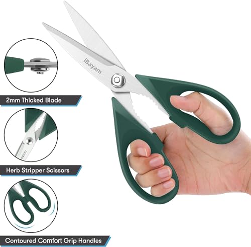 iBayam Gifts for Dad from Daughter Son, BEST DAD Tool Shears, iBayam Kitchen Scissors All Purpose Heavy Duty Meat Scissors Poultry Shears, Dishwasher Safe Stainless Steel Utility Scissor - Image 4