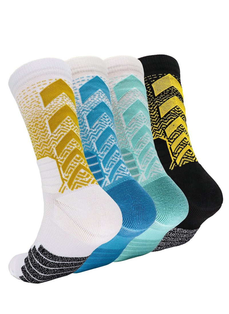 Generic Men's & Women's Cushioned Athletic Socks - 4 Pairs Lightweight, Breathable Compression Socks for Sports, Running & Basketball  - Image 1