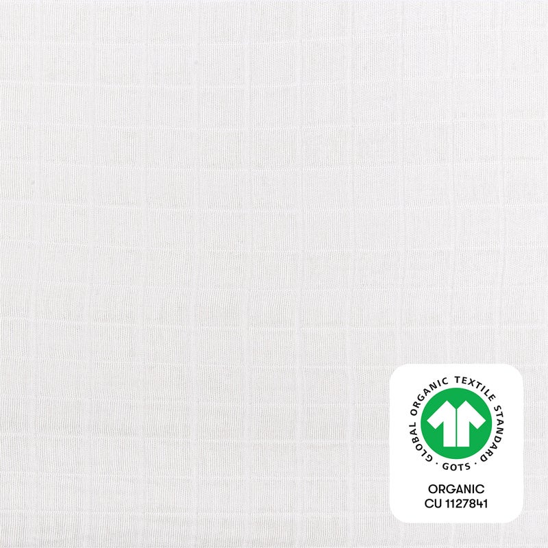 babyletto 100% Organic Cotton Crib Sheet, GOTS-Certified, Fitted 360Â°, Ultra-Soft and Breathable Muslin - Plain White - Image 4