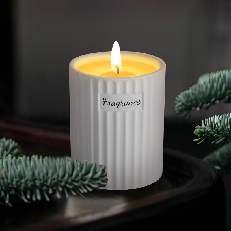Viyffo Scented Candle Gift for Women â€“ Lavender & Eucalyptus, Non Toxic Soy Candle in Matte White Ceramic Jar with Gifts Box Perfect for Winter Birthday Gift - Image 2