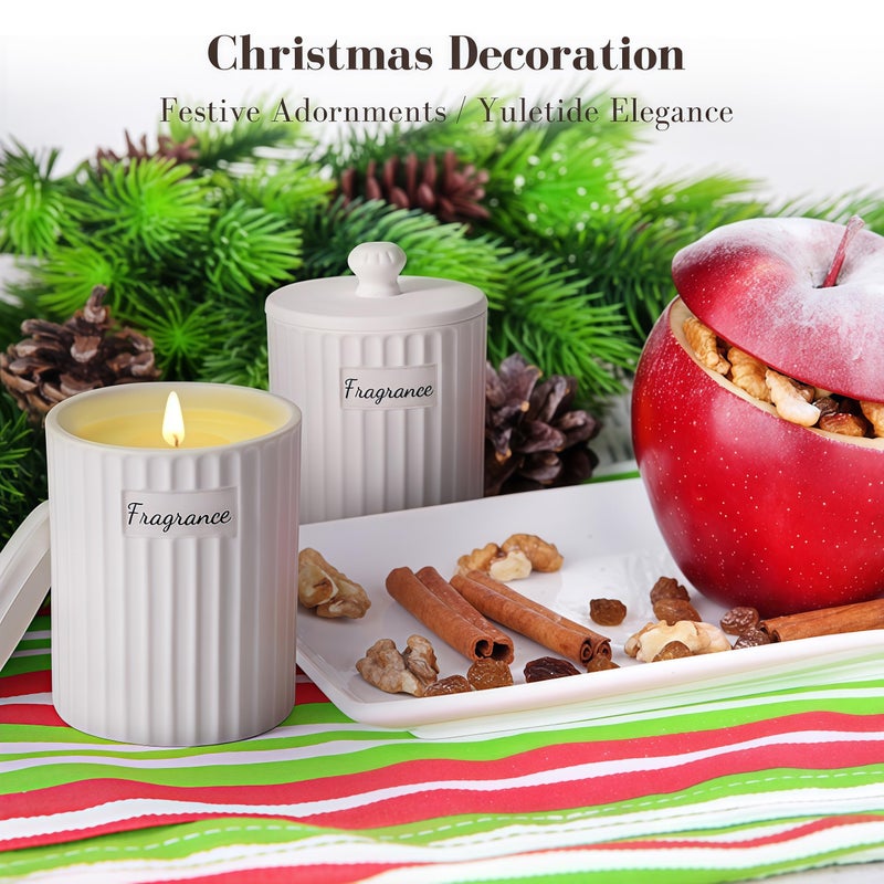 Viyffo Scented Candle Gift for Women â€“ Lavender & Eucalyptus, Non Toxic Soy Candle in Matte White Ceramic Jar with Gifts Box Perfect for Winter Birthday Gift - Image 3