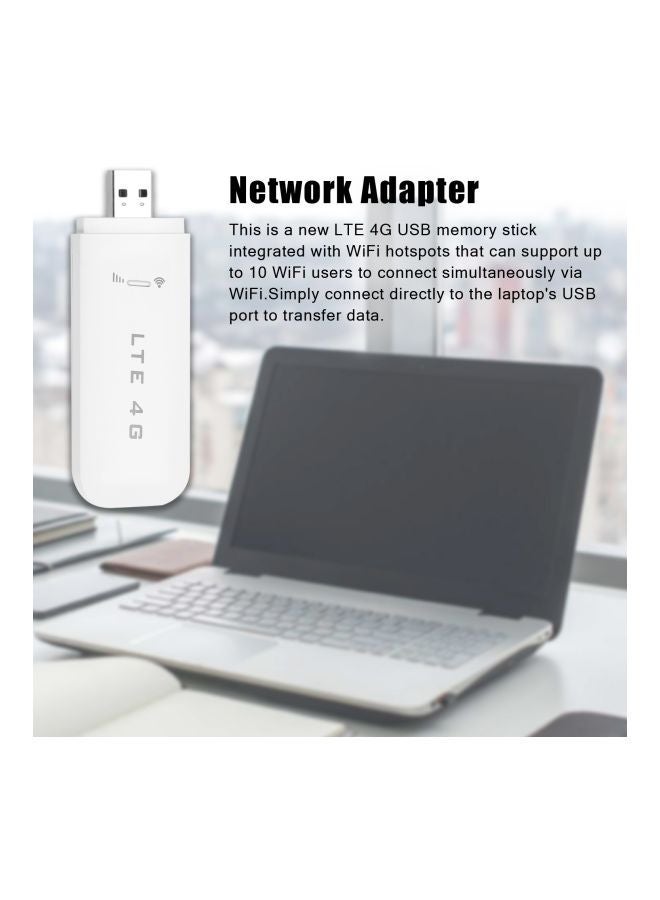 Portable USB 4G Router White
