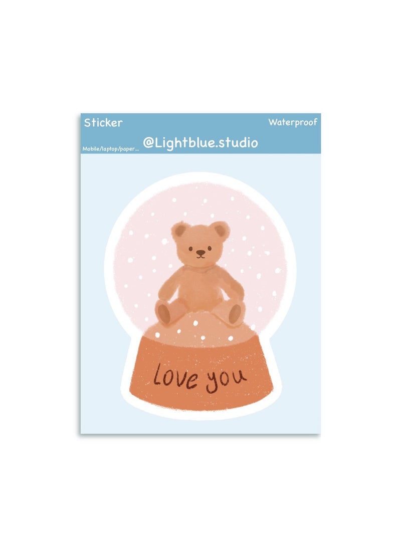 Boomah Accessories 1-Piece Creative cute friendship Waterproof Vinyl Stickers, bear in snowball, for Laptop , Mobile , Mug , Skateboard , Guitar for kids, adult , girls, nursery 8x6cm - Image 2