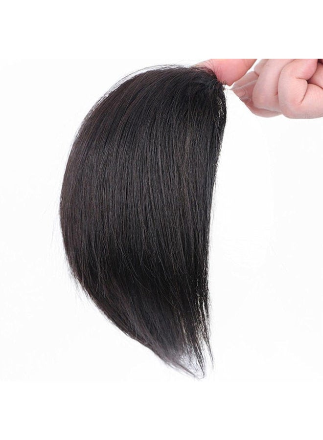 Jowxsx Black Invisible Human Hair Toppers For Women Seamless Clip In Extension Piece Short Fake Fringe Hair Lining of Hair Top Hairpieces for Beauty and Personal Care - Image 4