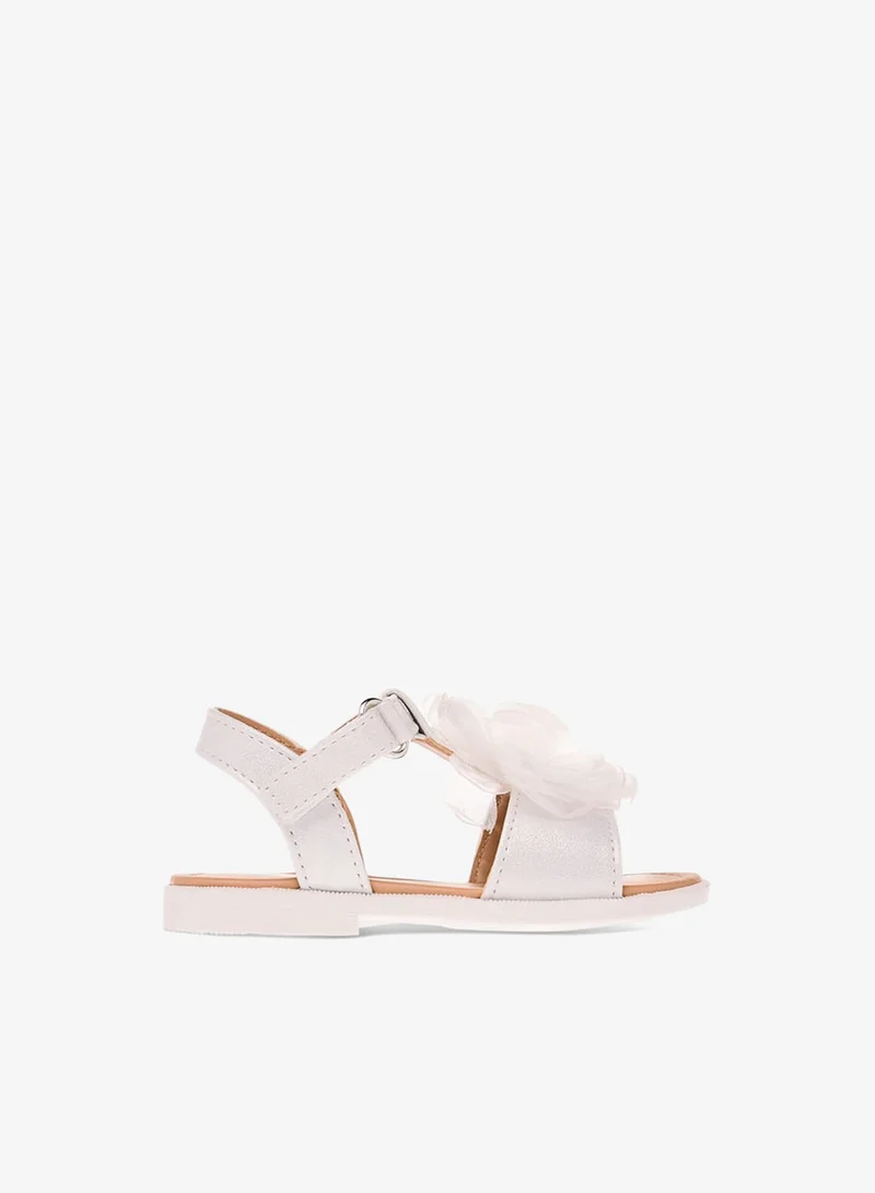 بيرفيت صنادل بناتي بتطريز زهور وإغلاق بشريط لاصق