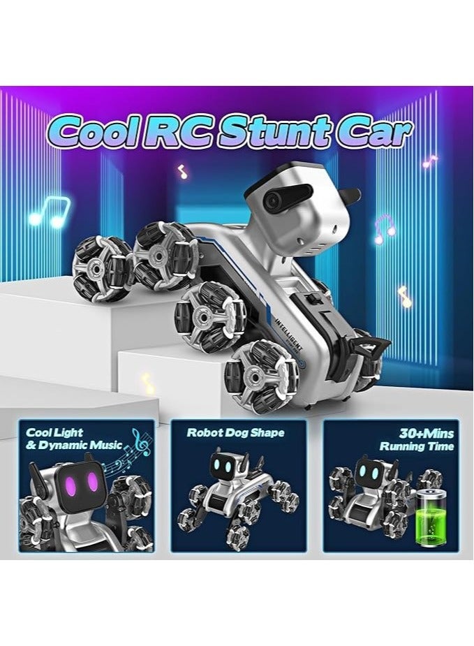 Remote Control Robot Dog Toy for Kids - 2.4GHz 8WD Gesture Sensing RC Dog with Music  Light, Interactive Dual Control Modes, Intelligent Programming, and All-Terrain Capabilities - Image 2