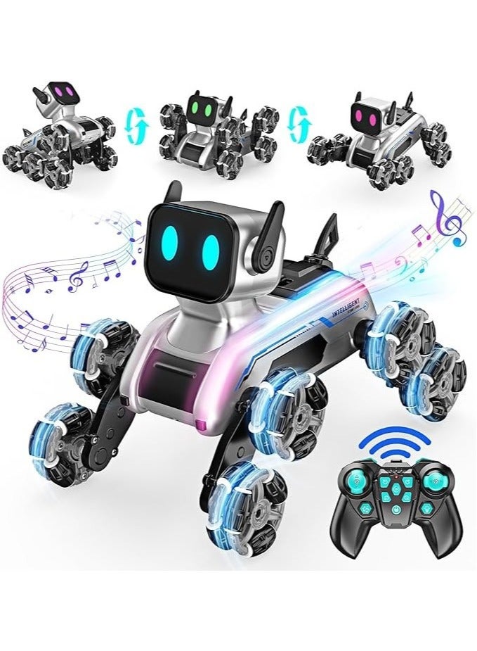 Remote Control Robot Dog Toy for Kids - 2.4GHz 8WD Gesture Sensing RC Dog with Music  Light, Interactive Dual Control Modes, Intelligent Programming, and All-Terrain Capabilities - Image 1
