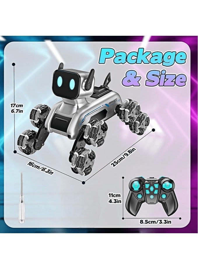 Remote Control Robot Dog Toy for Kids - 2.4GHz 8WD Gesture Sensing RC Dog with Music  Light, Interactive Dual Control Modes, Intelligent Programming, and All-Terrain Capabilities - Image 5