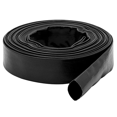 DAVCO 1.5" x 50 ft Extra Heavy Duty Discharge Pool Backwash Hose, Reinforced PVC Lay Flat Water Hose, Weather and Burst Resistant, Best Pool Filter Pump Hose & Drain Pool Hose, Black - Image 5