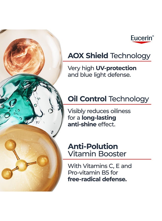 Eucerin Sunscreen Oil Control Ultra-Light UV Daily Serum SPF 50+, Ultra-light & Mattifying Face Serum with SPF. Offers Very High UVA/UVB Protection, Oil Control & Pollution Defense for Oily & Acne Prone Skin. 30 ml - Image 4