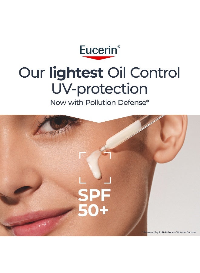 Eucerin Sunscreen Oil Control Ultra-Light UV Daily Serum SPF 50+, Ultra-light & Mattifying Face Serum with SPF. Offers Very High UVA/UVB Protection, Oil Control & Pollution Defense for Oily & Acne Prone Skin. 30 ml - Image 2