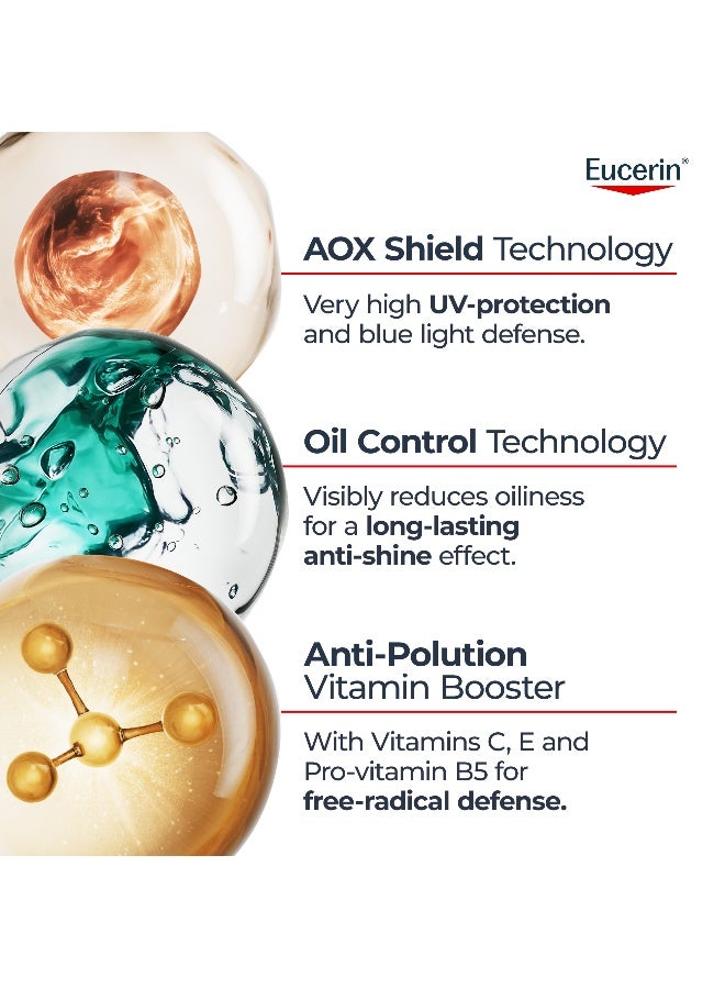 Eucerin Sunscreen Oil Control Ultra-Light UV Daily Serum SPF 50+, Ultra-light & Mattifying Face Serum with SPF. Offers Very High UVA/UVB Protection, Oil Control & Pollution Defense for Oily & Acne Prone Skin. 30 ml - Image 4