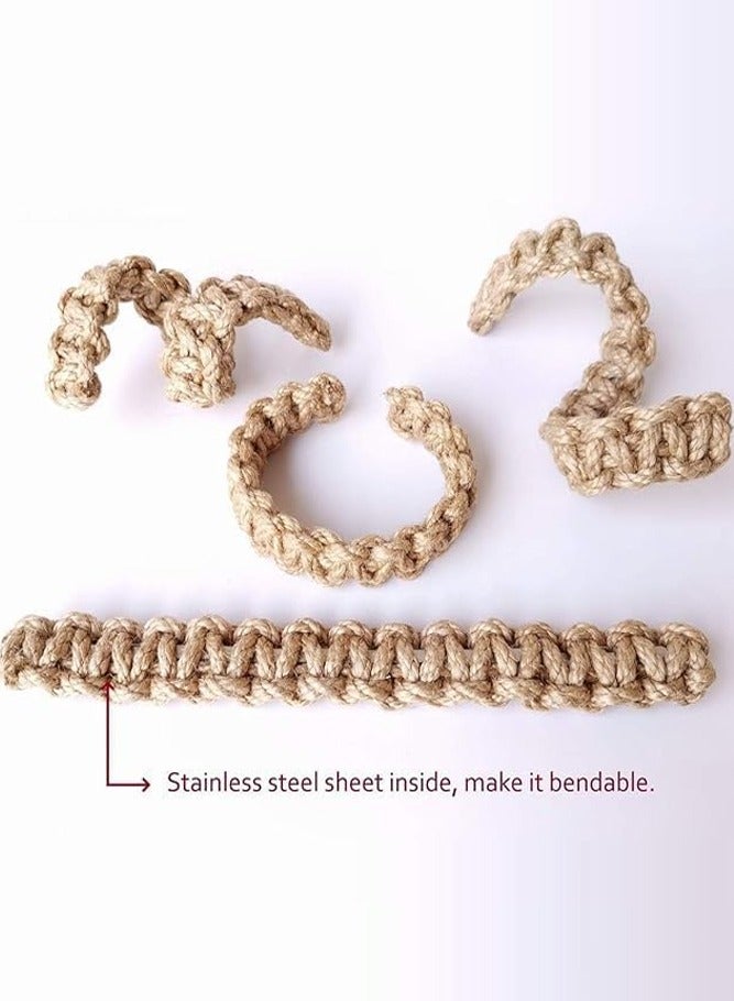 BELLSBERRY مجموعة 3 قطع من روابط الستائر المزخرفة المنسوجة مستوحاة من البوهيمية لحوامل الستائر السميكة أو الشفافة - Image 2