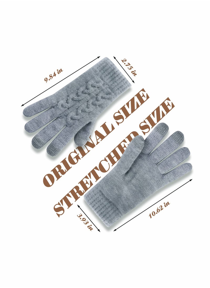 SYOSI Women Touch Screen Gloves - Winter Warm Gloves Touchscreen Mittens Thermal Fleece Lined Knitted Gloves for Outdoor  - Image 4