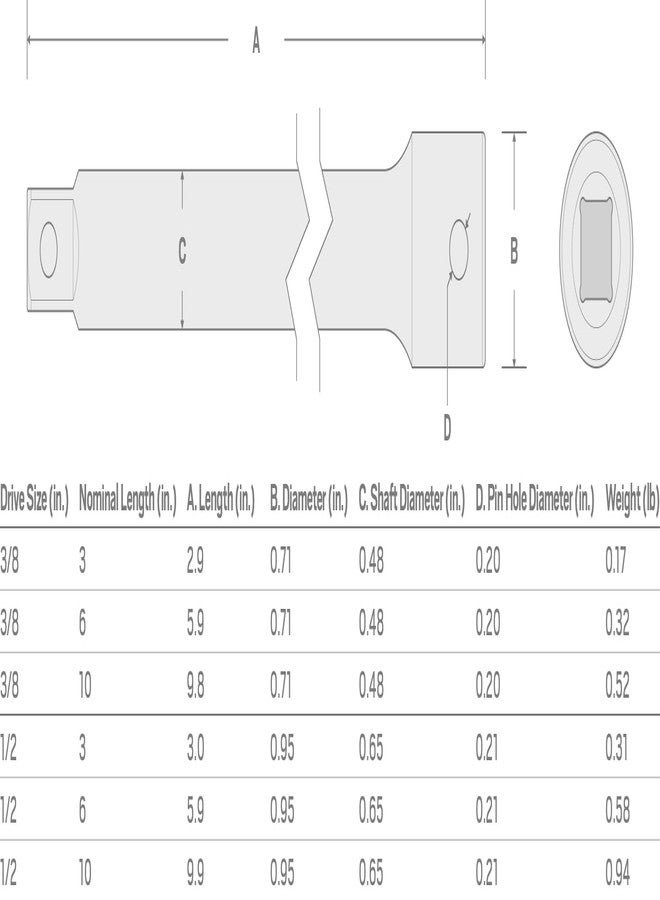 تيكتون TEKTON 1/2 بوصة محرك × 3 بوصة تمديد تأثير | SIA21103 - Image 5