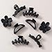 Sunolga 8PCS Hair Clips for Women, Flower Claw Clips for Thick Hair, Non-Slip Hair Accessories with Multi-Styles, Black Color Hair Claw Clips and Variety Pack, Ideal for Girls - Image 2