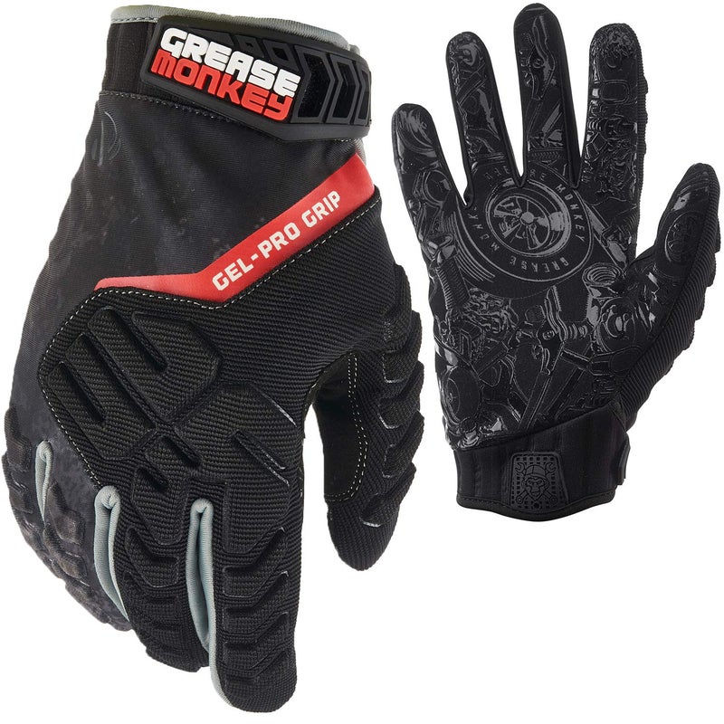 Grease Monkey GelPRO Grip Mechanic Gloves Premium Protective Work Gloves With Grip Touchscreen Capability Veil Large