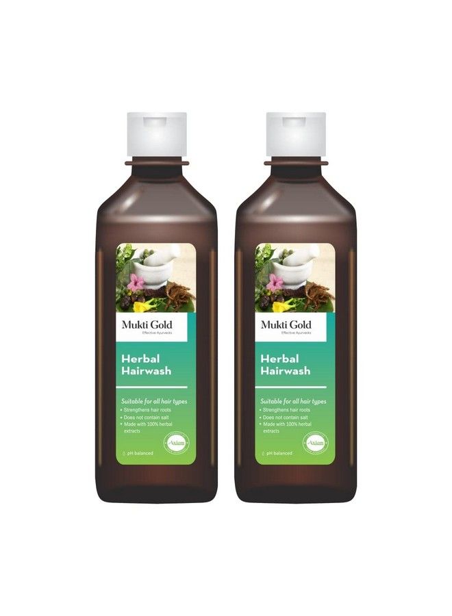 Axiom Muktigold Herbal Hairwash 200M (Pack Of 2) Ayurvedic Shampoo With 20 Herbs ; 100% Natural Whoglpgmpiso Certified Product - Image 1