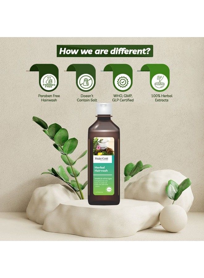 Axiom Muktigold Herbal Hairwash 200M (Pack Of 2) Ayurvedic Shampoo With 20 Herbs ; 100% Natural Whoglpgmpiso Certified Product - Image 3