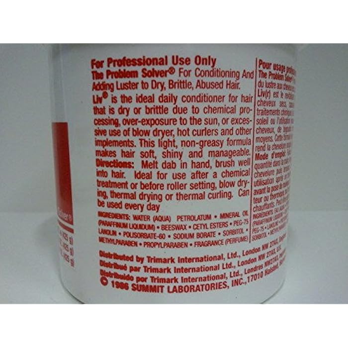 SUMMIT [SUMMIT] LIV CREME HAIRDRESSING AND CONDITIONER 3.75OZ - Image 2