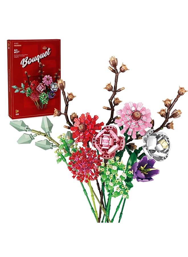 Excefore Flower Bouquet Building Kit 12 Flowers Sets Stem Educational Activity Preschool Toys For Teens Kids Artificial Botanical Collection Building Block Toy Home Decoration Birthday(1273Pcs) - Image 1