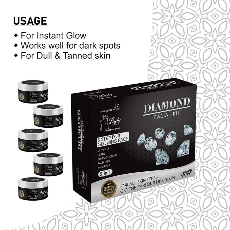 Professional Feel Blue Lady Diamond Gold Facial Kit for Fairness Skin Whitening Best Facial kit ever in india - Image 2