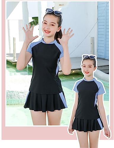 KORADI Girls Swimsuits Rash Guard Swim Sets Kids TwoPiece Bathing Suits Teen Swimwear Beach Shorts Sun Protection Swim Shirts 814 Years - Image 3