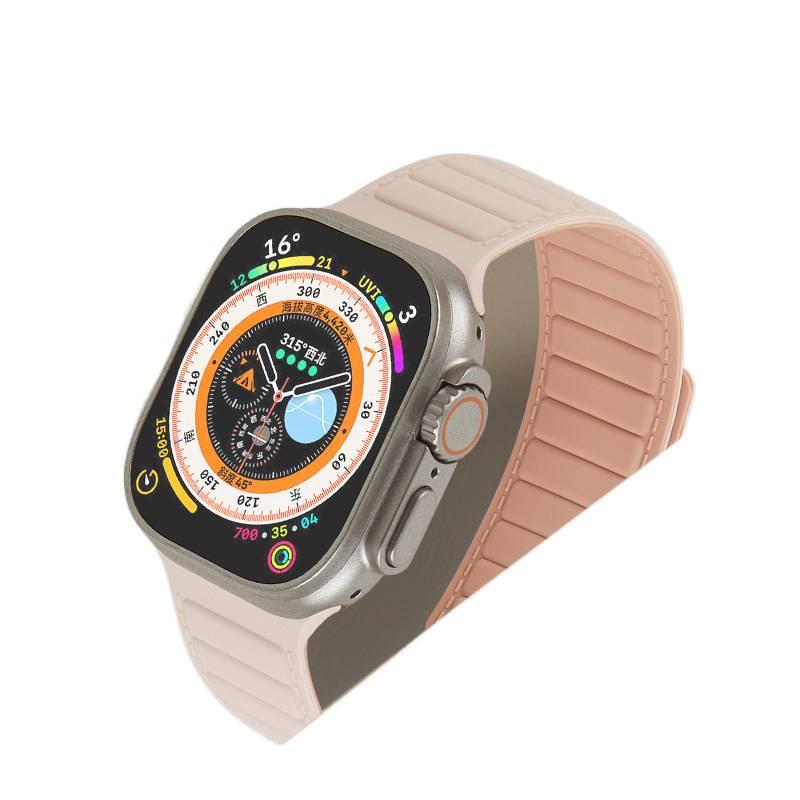 AD Navy Blue Classic Leather Strap Smartwatch Band Compatible with Apple Watch with Adjustable Fit Replacement Strap for Daily Wear - Image 4