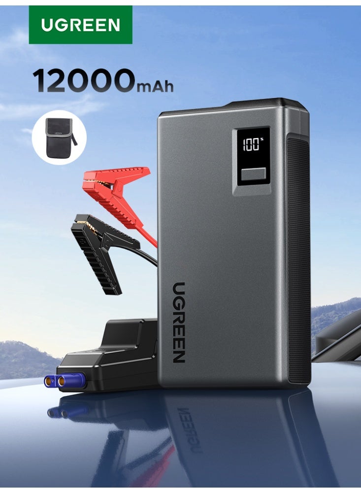 Ugreen 1000A Jump Car Power Bank, 12000mAh Portable Boost Battery with Smart Jump Cables LED Digital Display Light for 6.0L 3.5L Petrol Engines Diesel Emergency - Image 1
