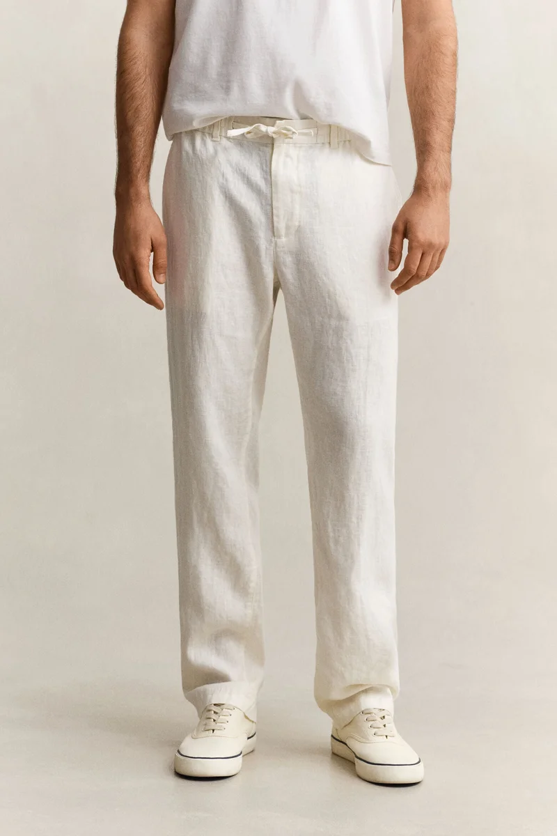 GANT  Regular Fit Linen Drawstring Pants for Men | Best Price UAE