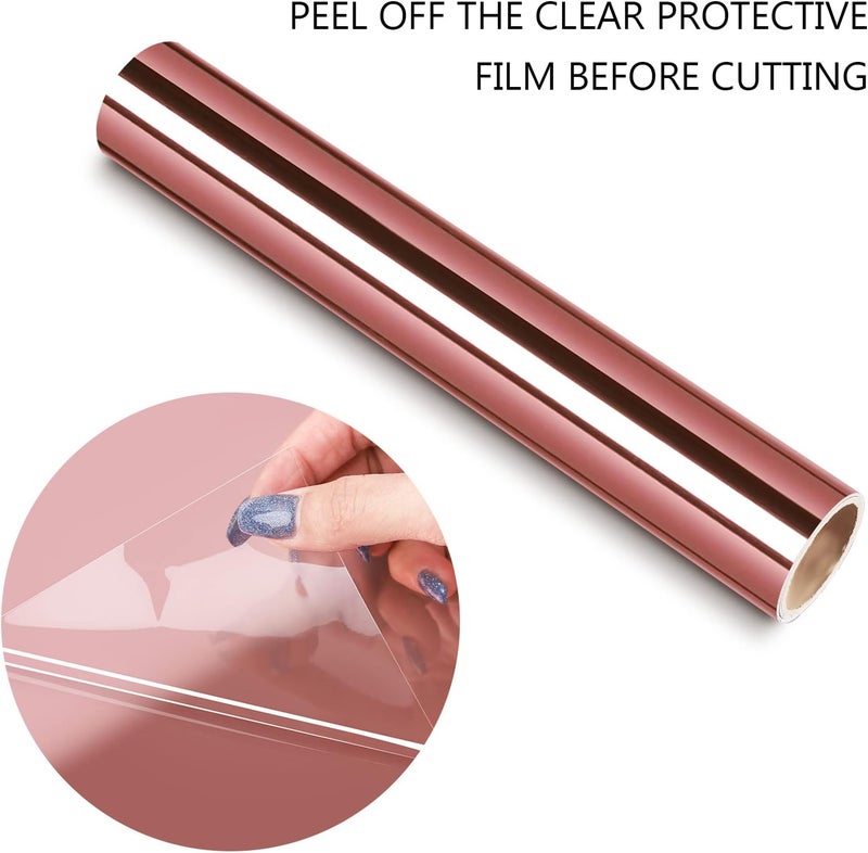 TECKWRAP Rose Gold Chrome Adhesive Craft Vinyl Roll 1ftx5ft - Image 1