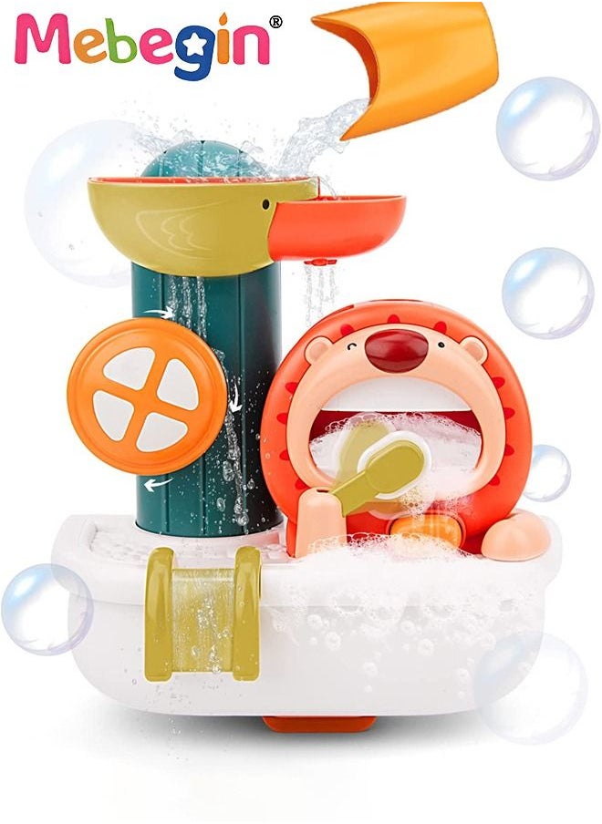MEBEGIN Toddler Bathtub Toys Cartoon Lion Bubbles Turn Fun Water Shower Sprinkler Toy  - Image 2