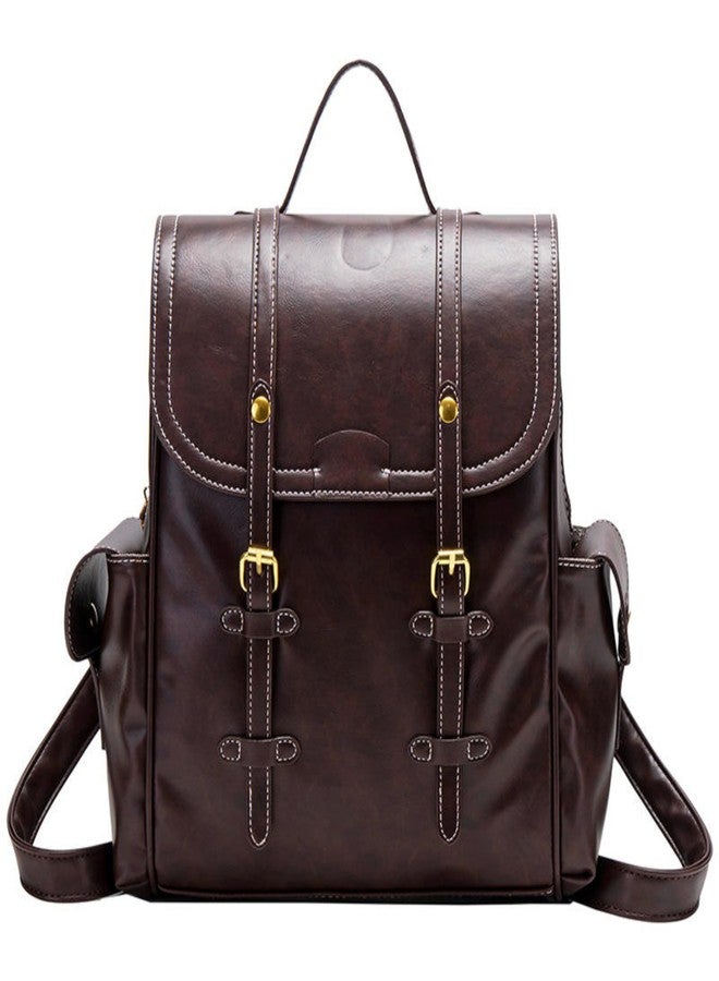 Blue Max VG TARP Vintage PU Leather Backpack for Women, Classic Fashion Shoulder Bag with Adjustable Straps, Multi-Pocket Casual Travel & Daily Use Backpack - Image 1