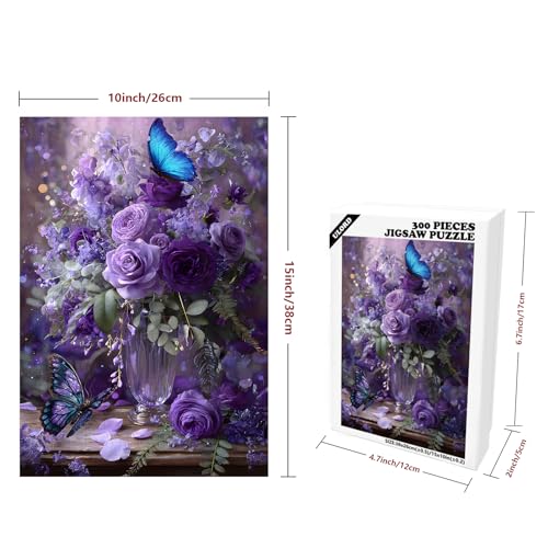 Ulord Great Jigsaw Puzzles for Adults 300 Pieces Purple Floral Butterfly Puzzles for Adults Toys Gift Family Decoration Kids Puzzle - Image 5