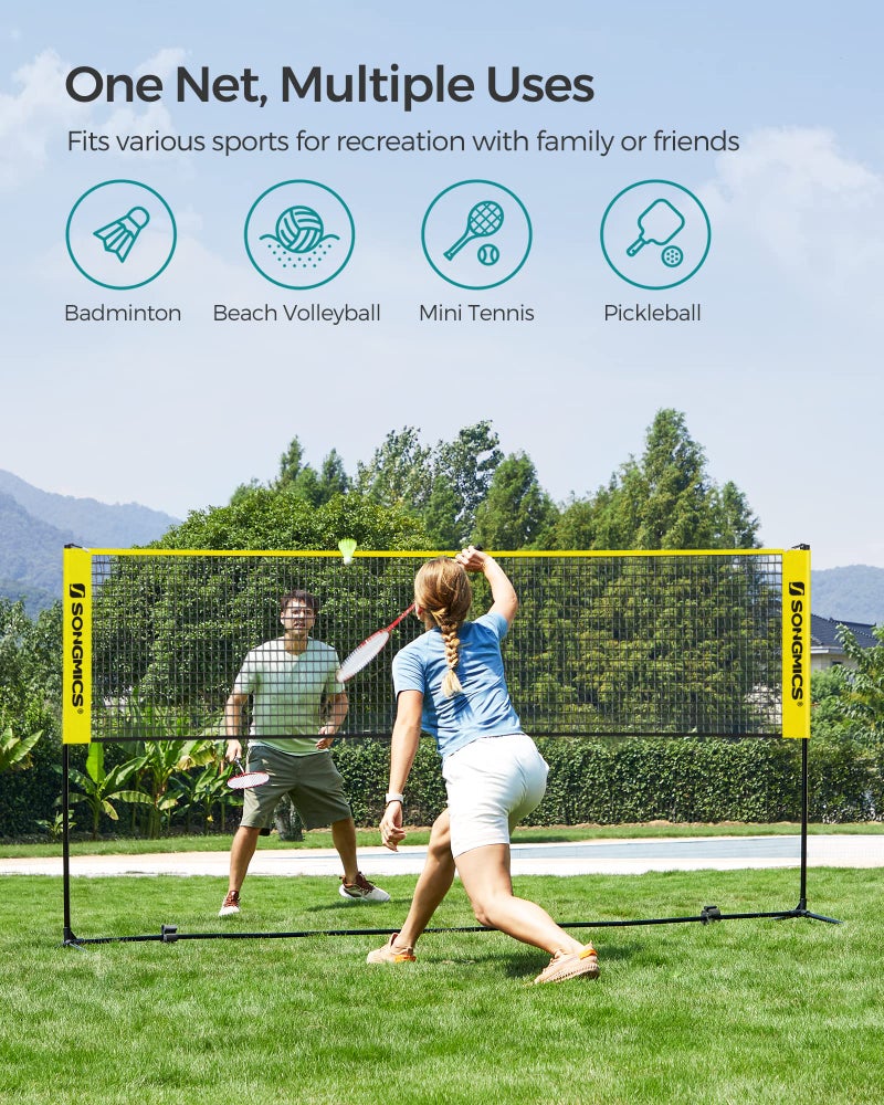 SONGMICS SONGMICS 3m Badminton Tennis Net, Height Adjustable Badminton Poles with Net SYQ300Y - Image 2